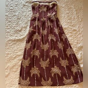 Monteau Brown and Cream Strapless Dress